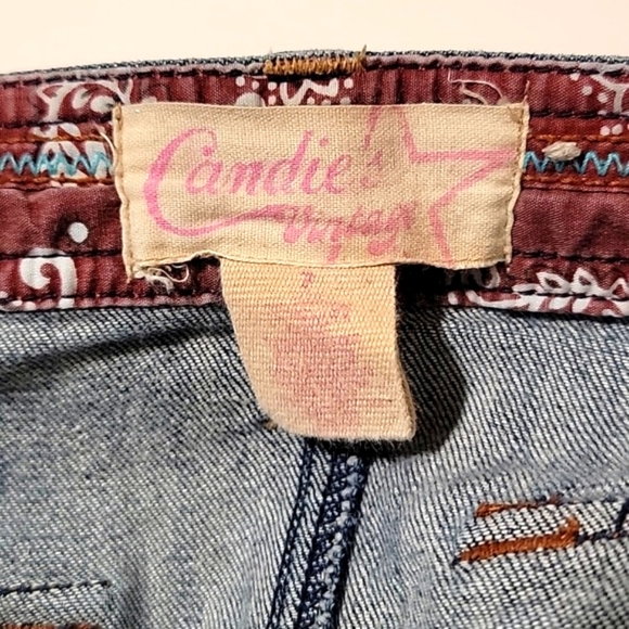 Candie's Vintage Skirt Pencil Midi Denim Blue Jean Y2K 90s Pockets Slit Junior 7 - Picture 11 of 16